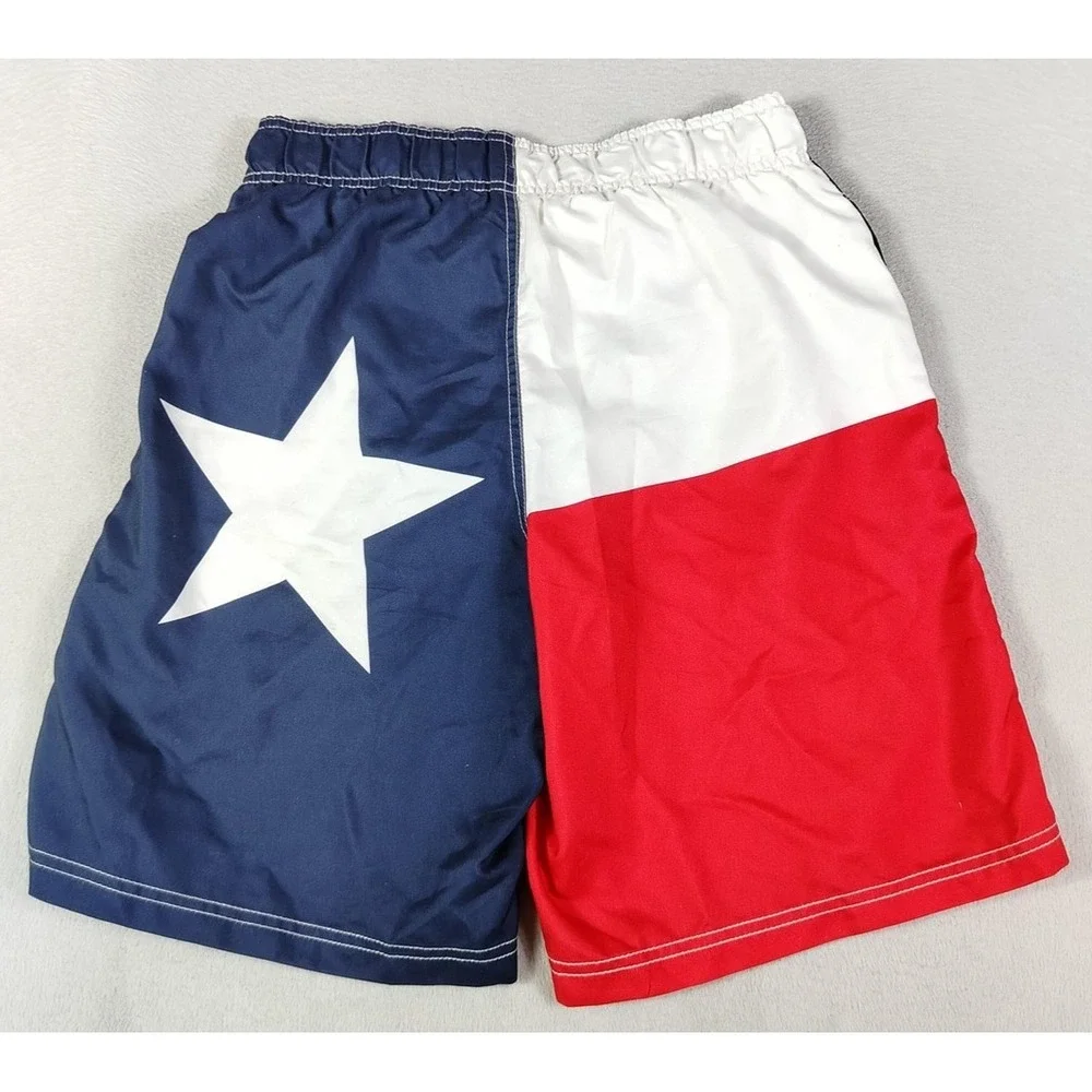 Faded Glory Swim Trunks Shorts Mens Small‎ Texas Flag Mesh Lined Drawstring
